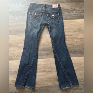 True Religion low cut Dark Indigo Flare Jeans